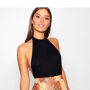 Boohoo High Neck Backless Bodysuit